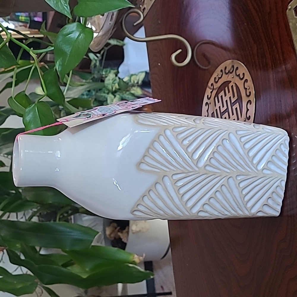 Patterned Milk Bottle Vase